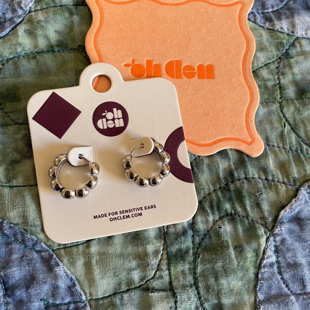 Oh Clem Silver huggie hoops